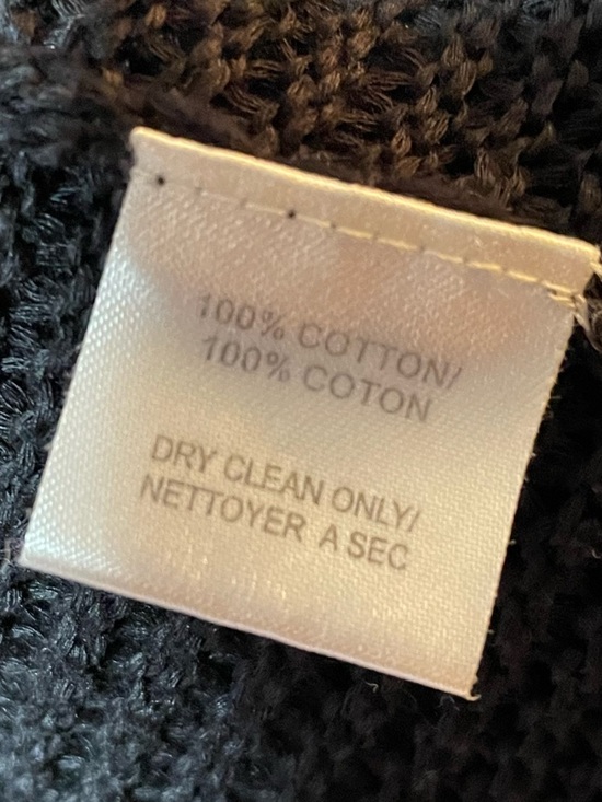 Trina Turk Black Cotton Knit Cardigan Sweater Short Sleeve Button Front Casual M - Picture 4 of 4